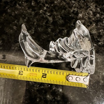 Lenox Full Lead Crystal Jumping Dolphin Art Glass Figurine Czech Republic