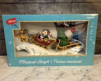 NEW DISNEY CHRISTMAS HOLIDAY MUSICAL SLEIGH MICKEY MINNIE GOOFY PLUTO 5967787