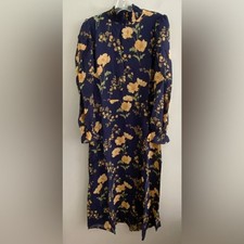 Reformation Stevi Midi Dress SIZE 12 NWT blue floral flowers dress