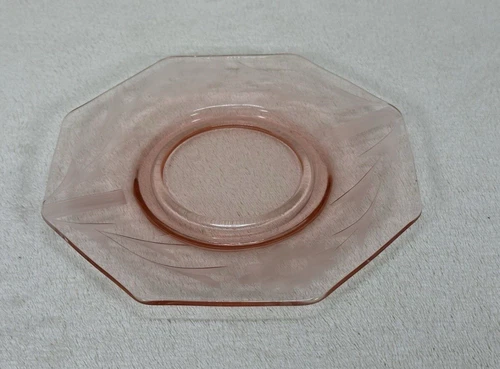 Vintage Depression Glass Pink Octagon Plate