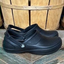 Crocs Mercy Black Slip Resistant Safety Work Mules Clogs Shoes Womens Size 6