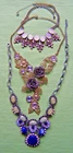 Lot of 3 VTG Rhinestone Statement Bib Necklaces Large Costume Fashion Jewelry