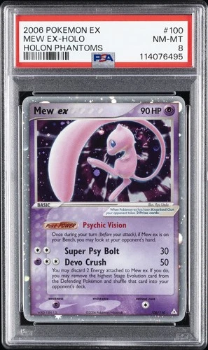 2006 POKEMON EX HOLON PHANTOMS #100 MEW EX-HOLO PSA 8