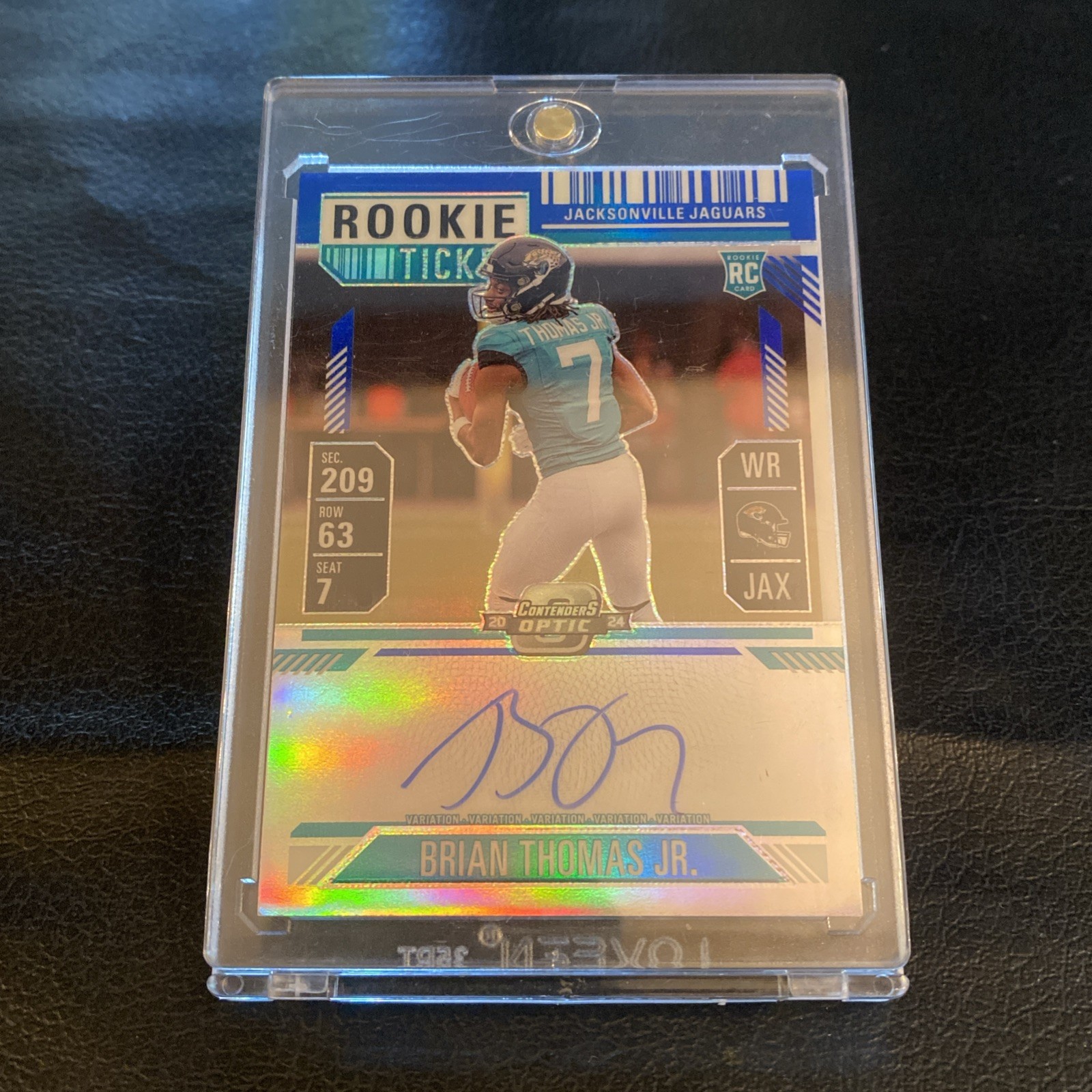 2024 Contenders Optic Brian Thomas JR. Rookie Ticket Variation Auto Blue /50 !!