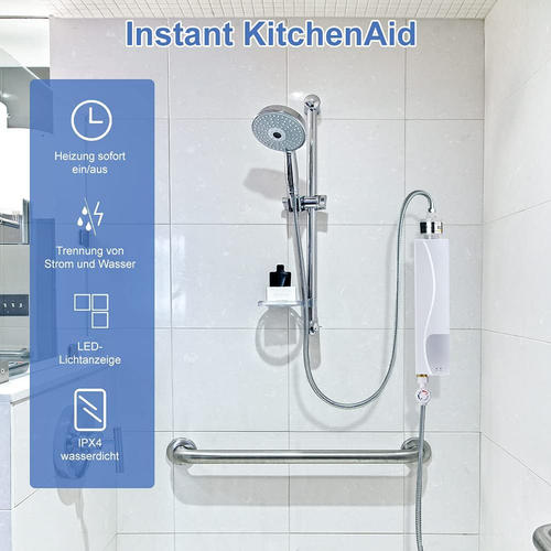 Scaldabagno Istantaneo Elettrico 220 V 3000 W Mini Scaldabagno Serbatoio in Acci - Foto 2 di 12