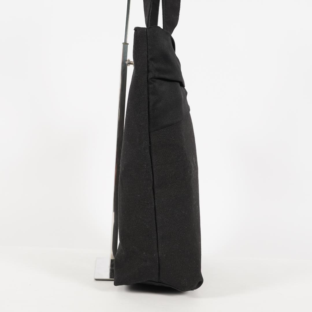 Borsa tote YSL nera Yves Saint Laurent con nastro logo tela 25298648016