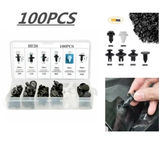 100 Pcs Clips Retainers Rivet Push Pin Bumper Fender Engine Parts Accessories