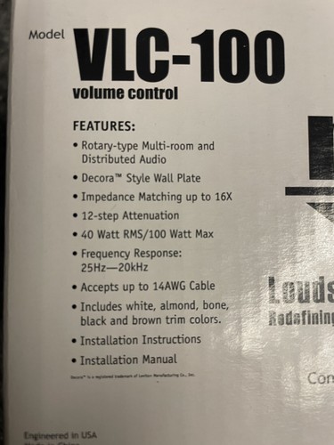 RBH VLC-100 High Power Volume Control - NIB - Picture 2 of 3