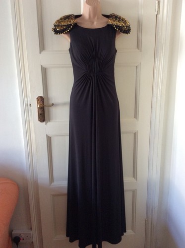 BNWT FOREVER UNIQUE Couture Avril Black Maxi Glamorous Dress Size 8 £330 - Picture 4 of 12