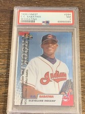 1999 TOPPS FINEST CC SABATHIA #294 ROOKIE RC INDIANS GRADED PSA 7 NM