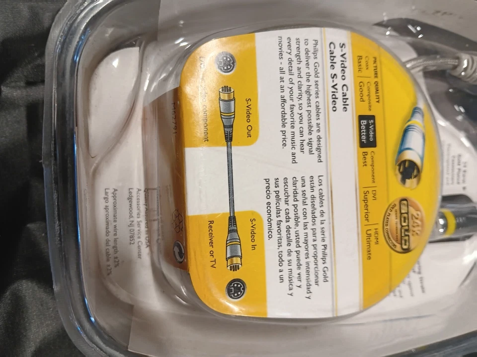 Philips 6ft S-Video Cable M62791 Gold Plated Connectors 24k New in Package - Image 4 of 4