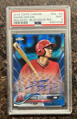 2018 Topps Chrome Shohei Ohtani Auto /150 PSA 9 Blue Wave #RA-SO
