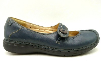 clarks navy blue loafers
