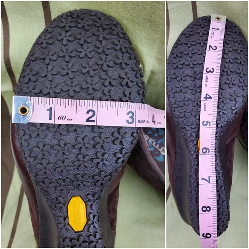EUC Merrell Footwear Brown Leather Slip On Vibram Soles Wedge Shoes WO's Size 7 - Picture 12 of 12