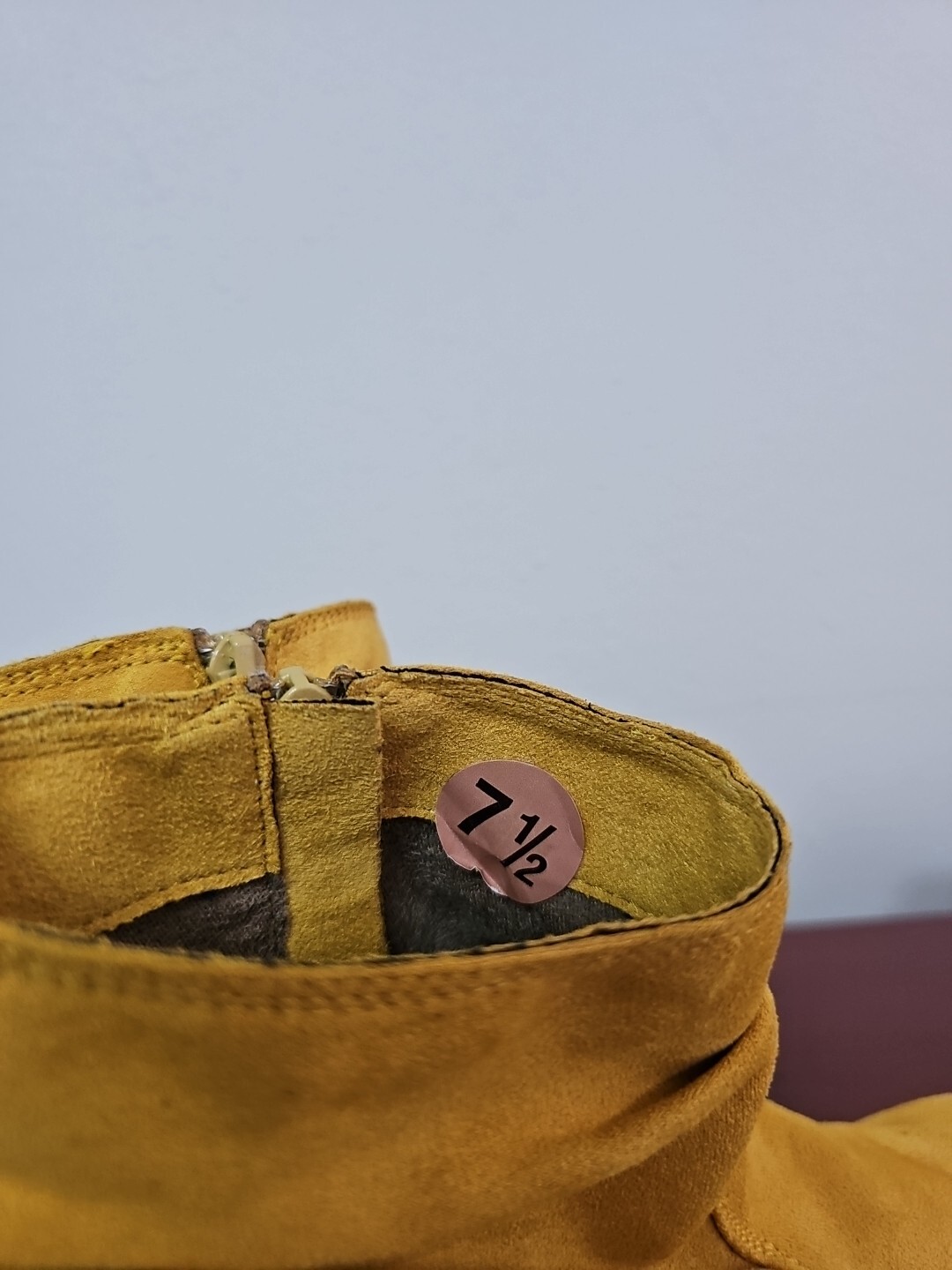 NOT RATED Women's Boots Yellow Color Upper Fabric Zipper Fringe Back.Size 7.5