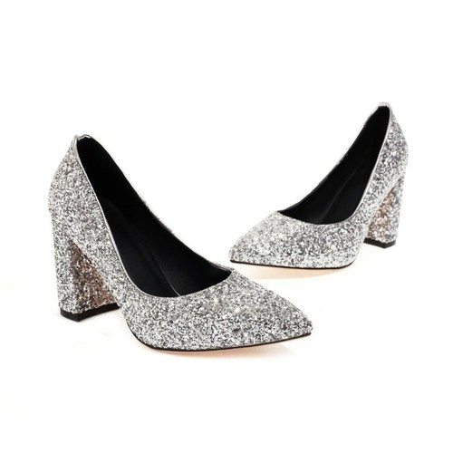 Ladies Pointed Shoes Bling Synthetic Leather High Heels Party Pumps US Size S295 - Picture 18 of 23