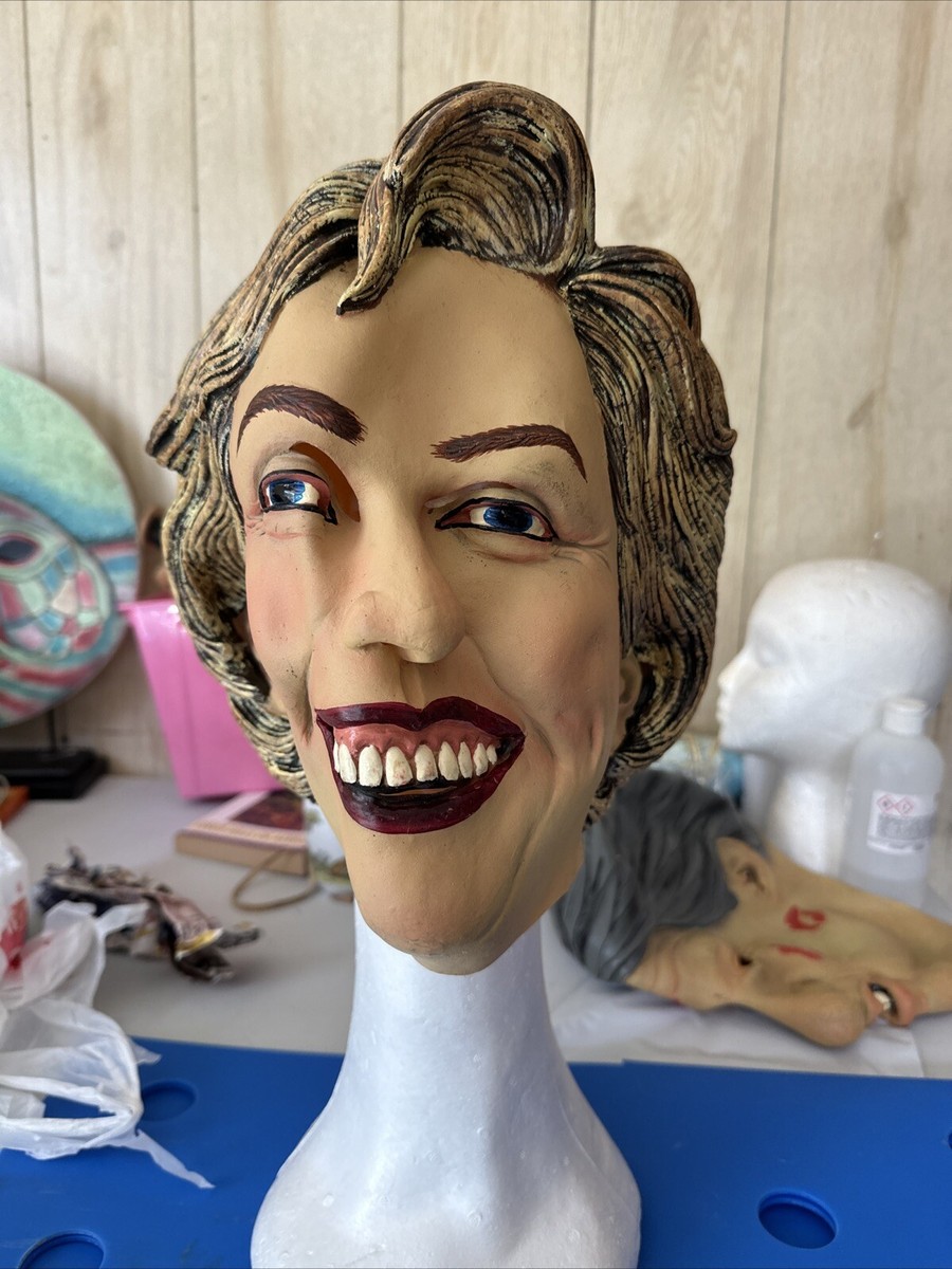 Hillary Clinton Face Mask Latex Halloween Cosplay Full Head Blue