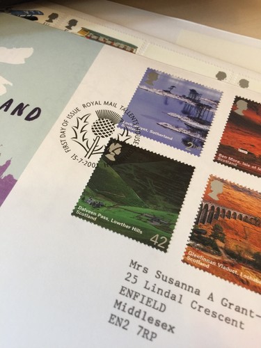 GB Stamps First Day Covers 2003 British Journey- Scotland Brave. Baltasound PMK - 第 2/3 張圖片