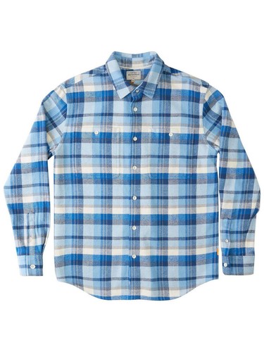 Quiksilver Waterman Men's Long Sleeve Thunder Sets Flannel Shirt Blue - 第 7/7 張圖片
