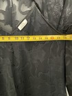 2 PC VINTAGE BLACK SHEER BURNT OUT FLORAL GOWN AND ROBE WRAP KIMONO SHORT SZ M/L — photo 6
