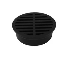 4" Black Outdoor Round Flat Drain Grate Cover