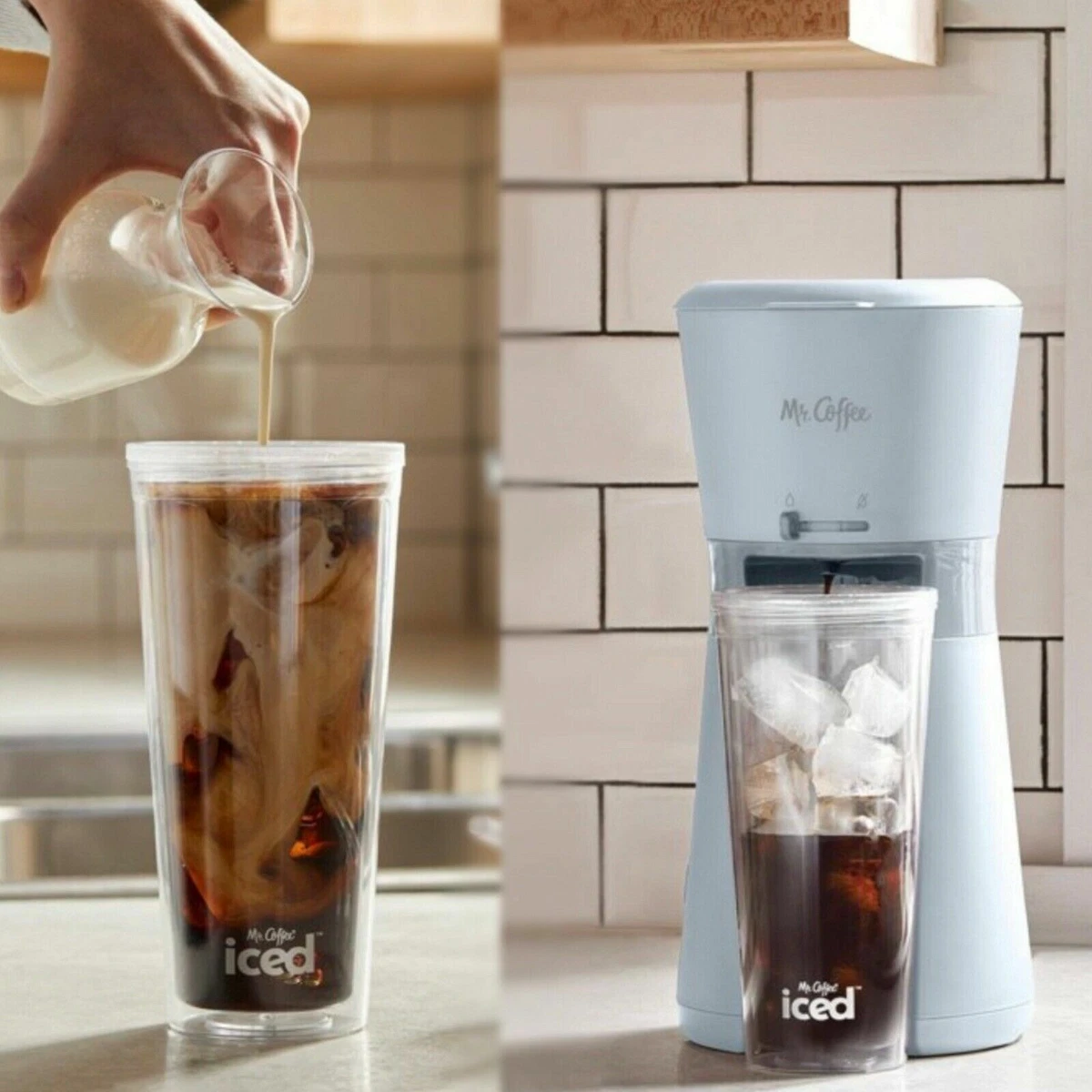 Mr. Coffee Iced Coffee Maker with Reusable Tumbler and Coffee Filter