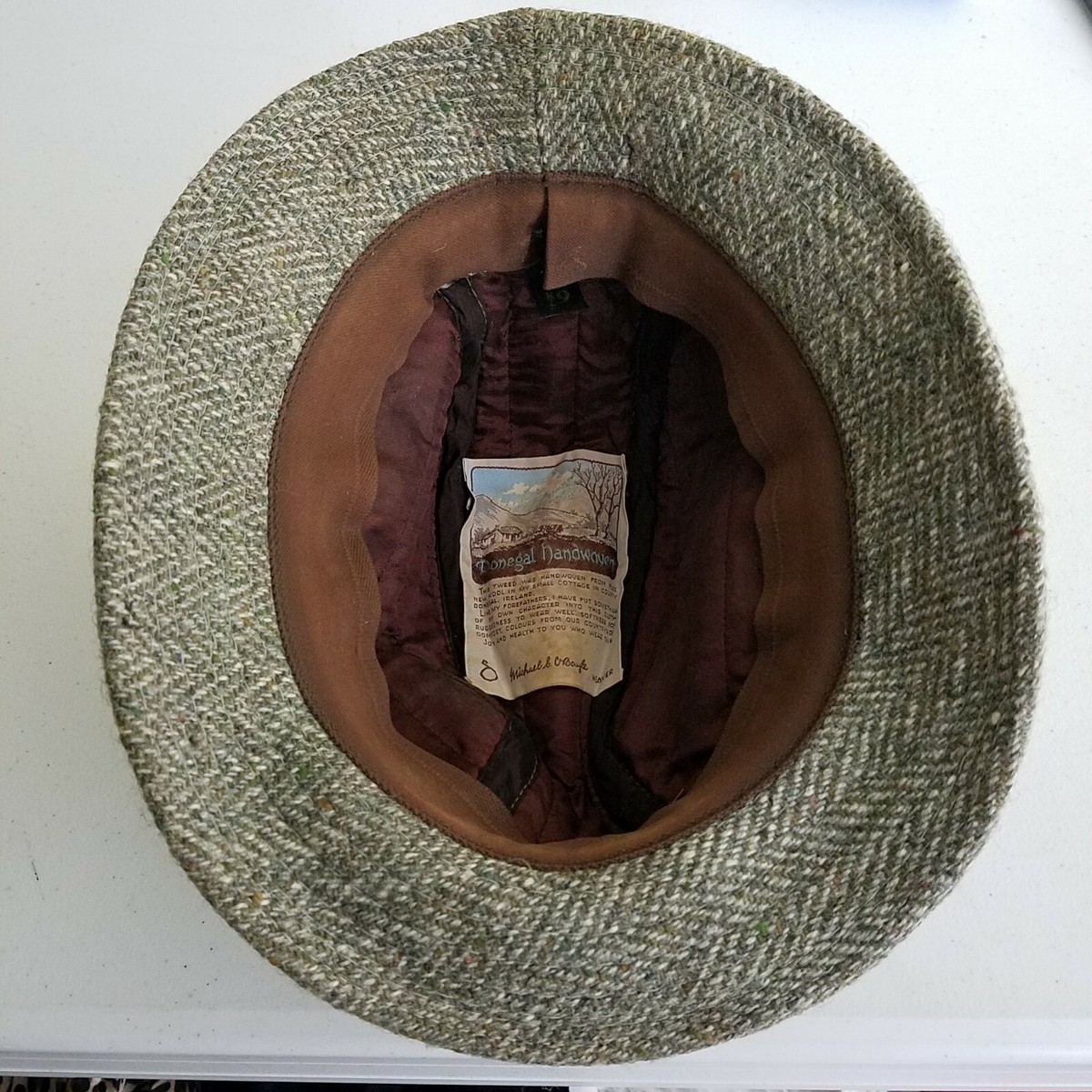 Vintage Donegal woven tweed walking hat size 7 / 57 Irish Walking Hat Tweed main image 2