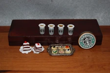 Famous Maker Dollhouse Miniature Coffee Cups with Desserts # 72