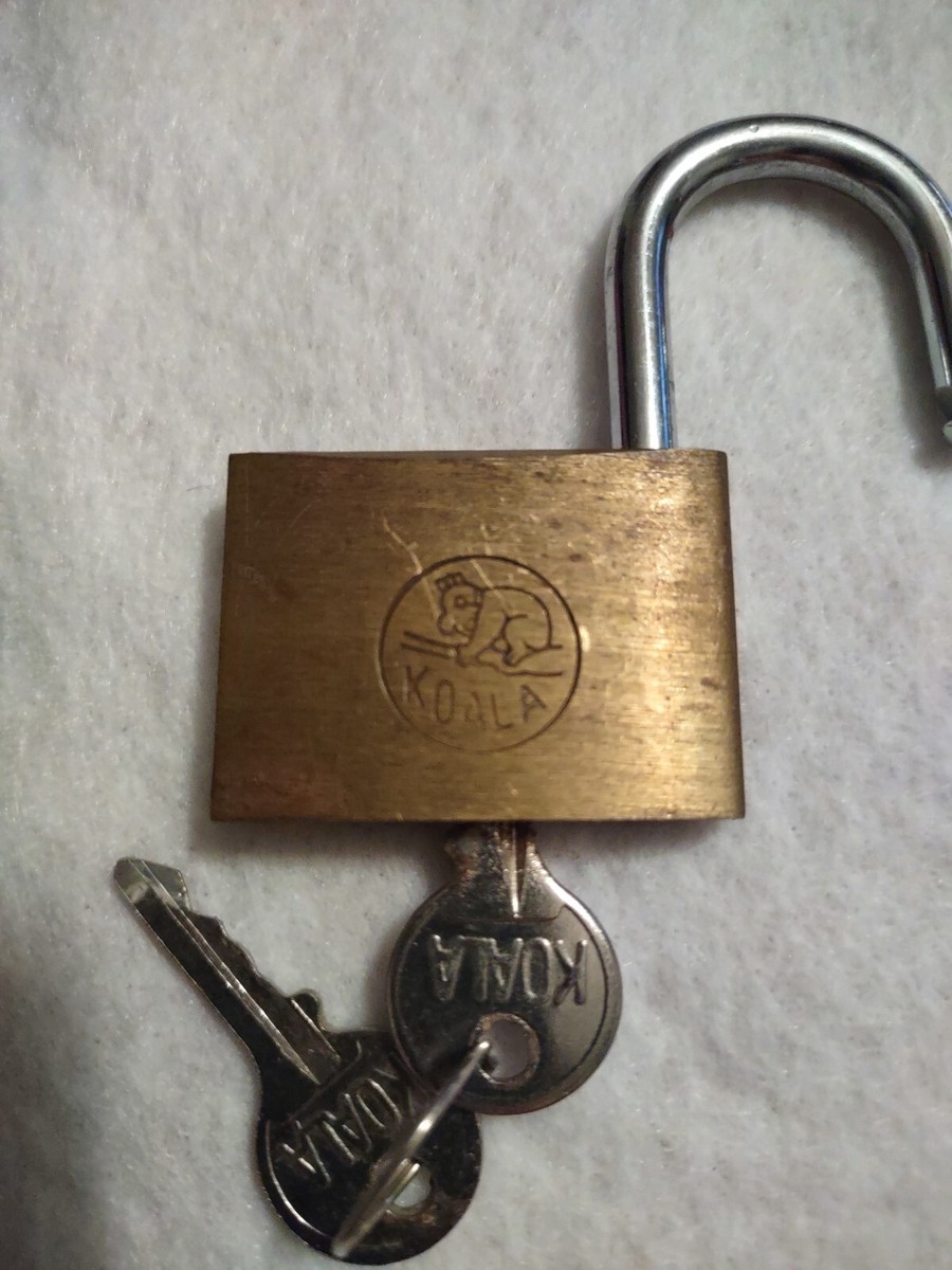 Vintage Brass Koala Hardened Padlock Lock with Key | eBay