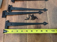 12 PAIR,McKINNEY, Mid Century USA Forged Iron 8 3/4" door Strap hinges,NOS,VTG