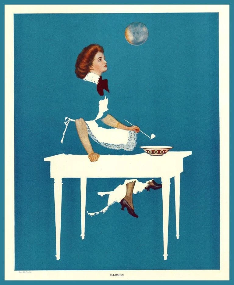 Illusion – Coles Phillips 1912 Vintage Kitchen Wall Art Print – Retro to Frame - Image 2 of 2