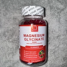 Magnesium Glycinate Gummies 400MG With Calcium & Vitamins Dietary Supplement60ct