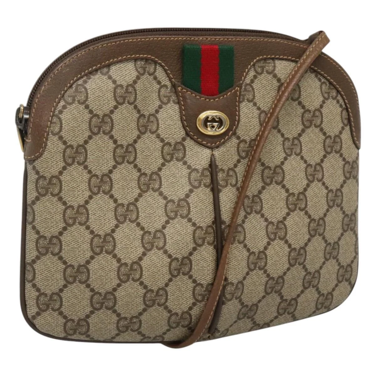 Sac à bandoulière GUCCI GG Supreme Web Sherry Line PVC beige rouge vert authentique 110567