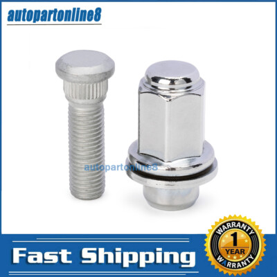 Wheel Lug Stud Hub + Lug Nut For Toyota and Lexus Chrome 2pcs/set 90942-01058