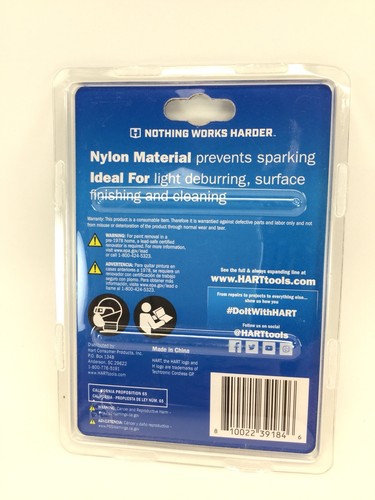 HART 4" NYLON ABRASIVE WHEEL 80 GRIT for METAL WOOD 1/4"-HEX DRILL ATTACHMENT - Picture 4 of 4