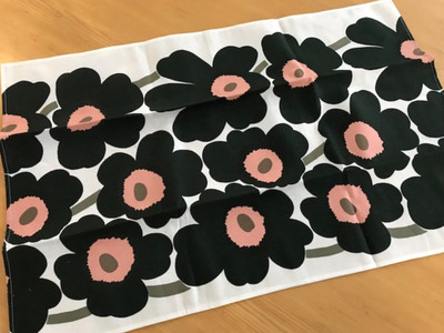 Marimekko Dark Green Pink Unikko Kitchen Towel Nwt Finland Housewarming Ebay