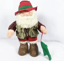 1995 Stuffins 13” Plush Santa The Fisherman with a fish  RARE