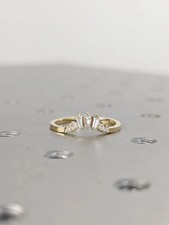 Baguette moissanite wedding band 925 Sterling Silver Curved wedding gift band