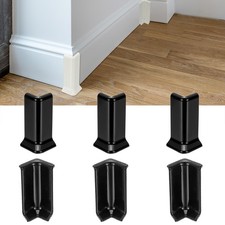 3.23 Inch 3 Inside  3 Outside Self Adhesive Baseboard Corner Blocks Black 