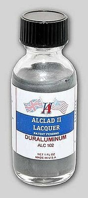 Alclad 1oz. Bottle Duraluminum Lacquer - Hobby and Model Lacquer Paint - #102