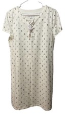 Tommy Hilfiger Lana Nautical Navy Anchor Lace-Up Shirt Dress White Blue NWOT