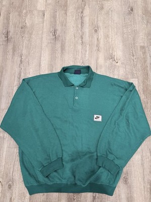 Nike Vintage Long Sleeve Polo Sweatshirt, made in Italy Size XL, 90s.
