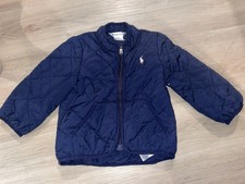 Toddler Baby Girls Navy Blue Polo Ralph Lauren Quilted Jacket Coat 12 Months EUC