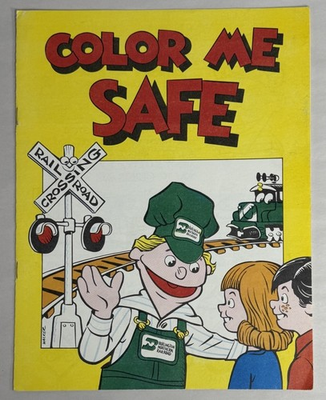 #ad Vintage Burlington Northern Railroad Kids Coloring Activity Book Color Me Safe $18.74