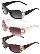 Tellegloww 3 Pcs Sunglasses for Women Fashion Butterfly Design Trendy Retro S...