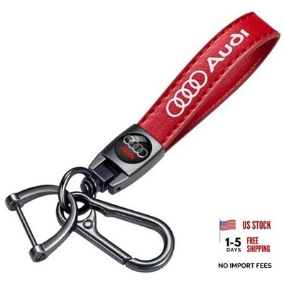 Red-08 Genuine Leather Car Keychain for Audi A3 RS3 A4 A5 A6 A7 RS7 A8 Q3 Q5 Q7