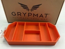 Grypmat CR03S Orange Flexible Non-Slip Small Tool Tray Mat Tool Organizer 12"x6"