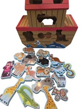 Melissa Doug Noah s Ark Wooden Shape Sorter Play Set Pieces Animals