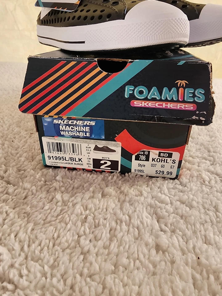 Skechers Foamies Guzman Steps Aqua Surge Boy's Size 2 - Image 2 of 4