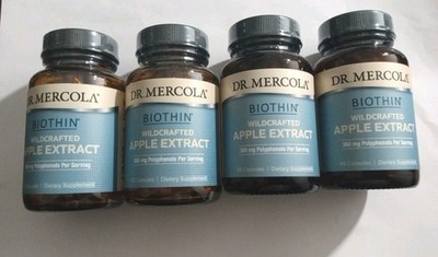 Lot Of 4 Dr. Mercola Biothin Wildcrafted Apple Extract 60 Caps Each . Exp. 12/25
